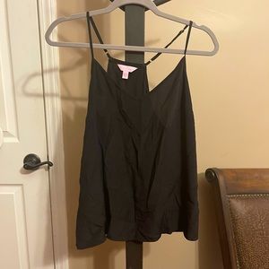 🖤Lilly Pulitzer Solid Black Silk Top - Large🖤